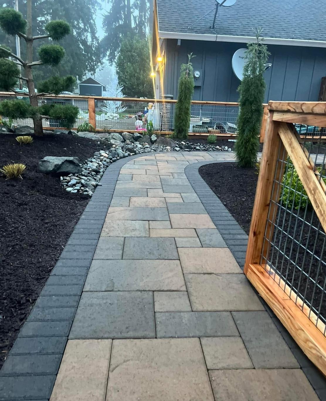 Curved Pathway with Landscape Integration