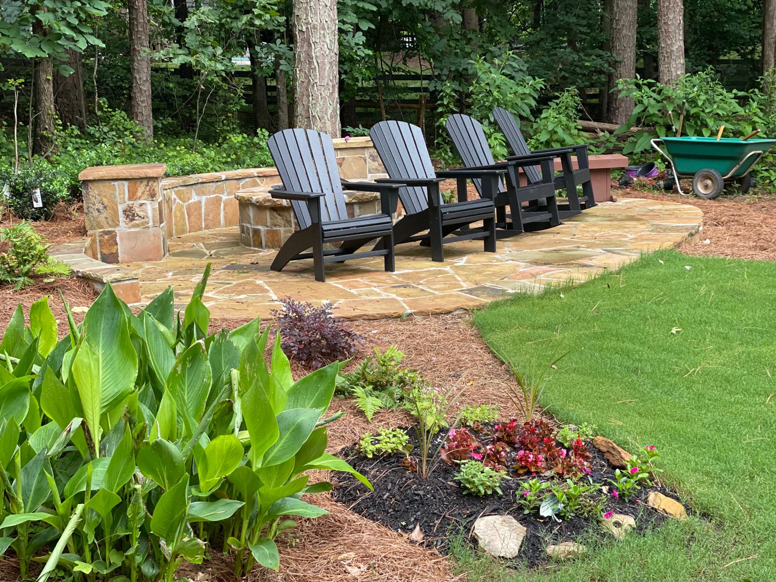 Wooded Backyard Oasis with Fire Pit
