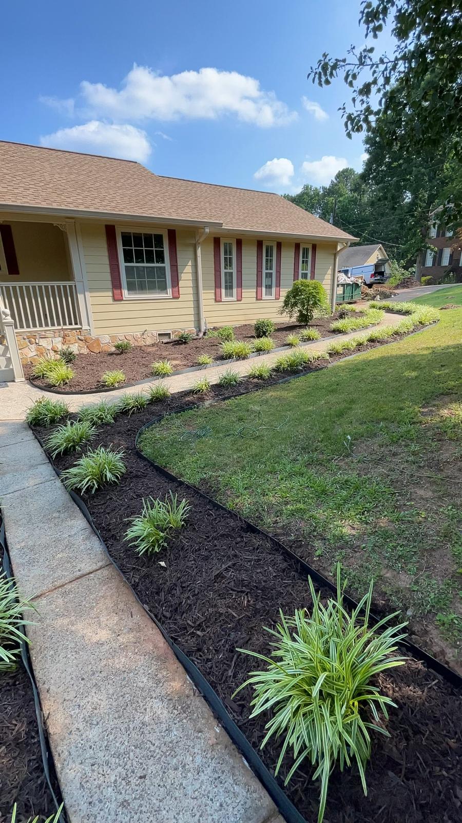 Linear Front Yard with Ornamental Grasses